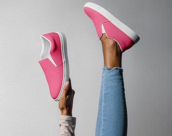 Zapatos de lona sin cordones para mujer, zapatos para mujer, regalos para ella, calzado casual, diseño rosa, tallas 5 a 12