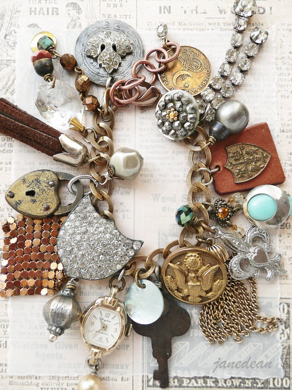 ON SALE NOW Heirloom Trinkets Charm Bracelet recycled Etsy