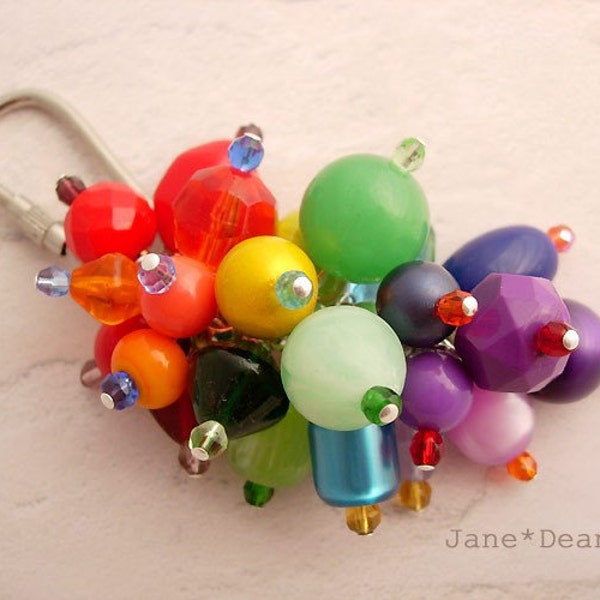 Rainbow Bauble KEYCHAIN- Vintage Bead Cluster