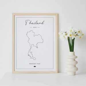 Thailand Poster I Thailand Landkarte I Geschenk für Thailand Fans