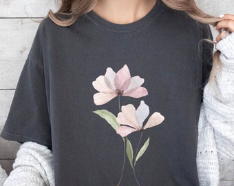 Comfort Colors® Flower Bouquet Shirt, Flower T Shirt, Retro Floral Shirt, Watercolor Flower Shirt, Plant Ladies Shirt, Gift for Women
