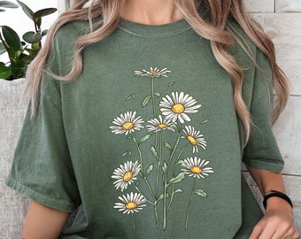 Comfort Colors® Flower Bouquet Shirt, Flower T Shirt, Retro Floral Shirt, Watercolor Flower Shirt, Plant Ladies Shirt, Gift for Women