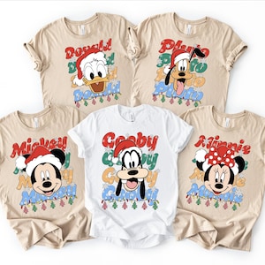 Custom Disney Family Christmas Shirt, Matching Christmas Tees, Personalized Disney Character Christmas Shirt, 2025 Mickey’s Very Merry Shirt