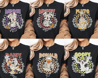 Disney Characters Checkered Halloween Shirt, Mickey and Friends Halloween Shirt, Mickey's Not So Scary Halloween Party, Disney Halloween Tee