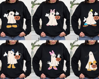 Disney Mickey Friends Halloween Comfort Colors Shirt, Mickey and Friends Ghost Sweatshirt, Retro Mickey Spooky Shirt,Disney Halloween Hoodie