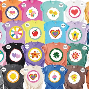Care Bear Costume Neon Shirt, Custom Care Bear Group Shirt, Care Bear T-Shirts, Halloween Group Costume, Halloween Custom, Matching Family