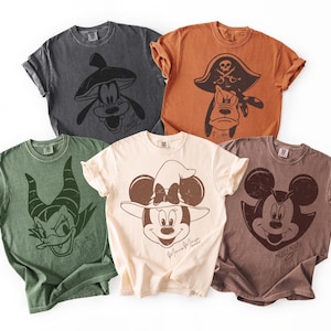 Comfort Colors® Retro Mickey & Friends Halloween Shirt, Disney Characters Halloween Shirt, Halloween Party Tee, Disney Halloween Party Shirt