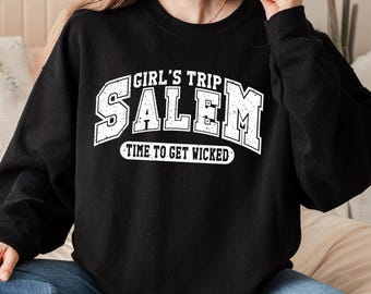 Girls Trip Salem Sweatshirt, Halloween Shirt, Retro Halloween T Shirt, Halloween Witch Sweatshirt, Salem Massachusetts, Salem Witch