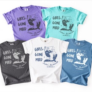 Customized Bachelorette Comfort Colors T-Shirt, Matching Girl&#39;s Trip Shirts, Personalized Girls Gone Mild Tee, Group Trip Shirt, Bridal Crew