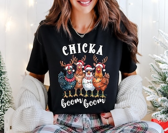Christmas Chicken Shirt, Xmas Chicken T-Shirt, Christmas Holiday Shirt, Funny Christmas Chicken Shirt, Farm Lover Gift