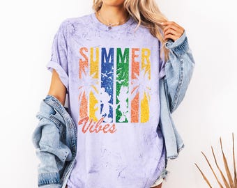 Camisa de Mickey con colores cómodos y vibrantes, camisa de vacaciones de verano a juego para toda la familia, camisa de playa de Mickey, camiseta de verano familiar de Disney
