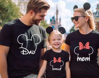 Custom Disney Family matching shirts, Disney personalized shirts, Disney Shirts with Custom Text, Disney Mini and Mom shirts