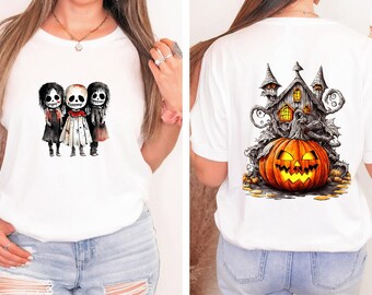 Haunted House Shirt ,Halloween Shirt,Halloween Party Bats ,Spooky Season  Shirt,Vintage Halloween Sweater Trendy