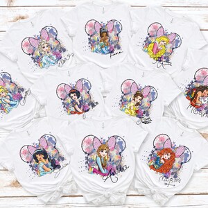 Watercolor Disney Princess Shirt, Cinderella Shirt, Snow White Tee, Little Mermaid Tee, Rapunzel Tee, Aurora Shirt, Moana Tee, Mickey Castle