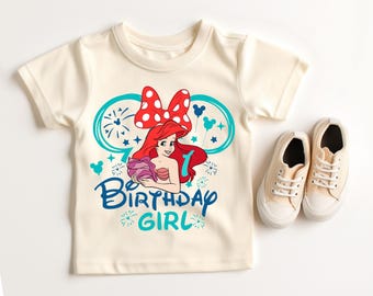 Little Mermaid Birthday Kids Shirt, Disney Princess Ariel Birthday Girl Toddler T-Shirt, Mermaid Tee, Custom Ariel Birthday Party Sweat
