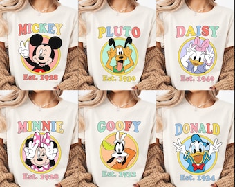 Mickey and Friends T-Shirt, Disney Character Signatures Tee, Mickey & Friends Group Shirt, Disneyland Family Matching Outfit