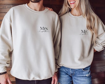 Personalized Mr. And Mrs. Shirt, Custom Wifey Hubby Shirts,Just Married Shirt,Wedding Anniversary Gift,Matching Couples Shirt,Honeymoon Gift