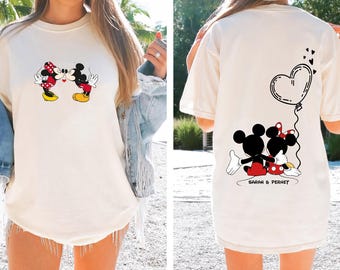 Comfort color Disney Mickey Minnie Love Shirt, Mickey and Minnie Valentines Tee, Disneyland Love Shirt, Mickey Minnie Shirt, Kiss Love Shirt