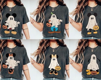 Disney Mickey Friends Halloween Comfort Colors Shirt, Mickey and Friends Ghost Sweatshirt, Retro Mickey Spooky Shirt,Disney Halloween