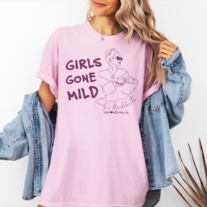 Customized Bachelorette Comfort Colors T-Shirt, Matching Girl&#39;s Trip Shirts, Personalized Girls Gone Mild Tee, Group Trip Shirt, Bridal Crew