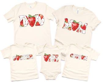 Custom Mom and Dad Berry First Birthday Shirt, Matching Family Strawberry Shirt, Mama Papa Daddy Mommy Strawberry Theme 1st Birthday Party