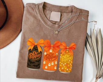 Camisa de Halloween con Dr Pepper de Comfort Colors®, camisa de Halloween, camisa de bebida de terror, camisa retro de Halloween, camisa linda de Dr Pepper