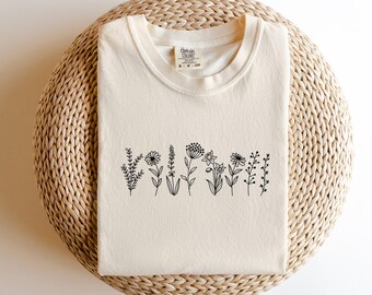 Comfort Colors® Wildflower Shirt, Floral Cottagecore Shirt, Botanical Shirt, Flower Shirt, Nature Shirt, Wildflower Tshirt,Wild Flower Shirt