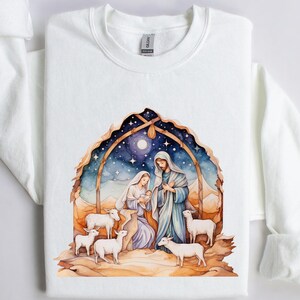 Nativity Scene Sweater, Christian Christmas Sweatshirt, Christmas Nativity Shirt, True Story Nativity, Religious Christmas Gifts, Jesus Tee