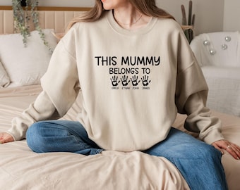 Custom This Mummy Belongs Sweatshirt, Custom Mama Hoodie, Personalised Mum, Mummy Gift, New Mom Gift, Mother's Day Gift, Mothers Day Hoodie