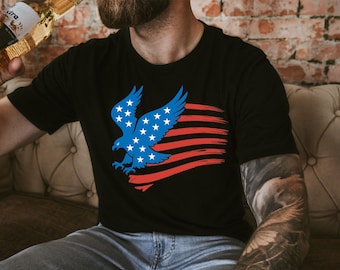 Patriotic Eagle  Shirt - Boys America Natural Tee - 4th of July Kids Shirt,  4th of July Eagle, Patriotic Eagle Shirt, American Flag Shirt