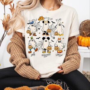 Chemise Disney fantôme d&#39;Halloween Mickey et ses amis, t-shirt Halloween effrayant Disney, chemises de vacances Disneyland, chemise fantôme Disney