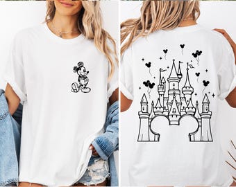 Mickey Castle Shirt, Minimal Disney Trip Tee, Vintage Look Disney Shirt, Magic Kingdom T-shirt,Castle Balloon Tee