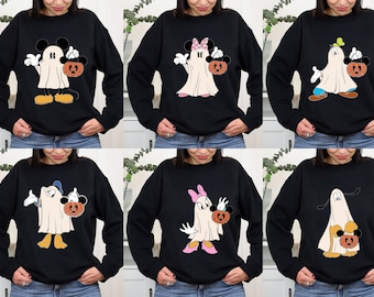 Disney Mickey Friends Halloween Comfort Colors Shirt, Mickey and Friends Ghost Sweatshirt, Retro Mickey Spooky Shirt,Disney Halloween Hoodie