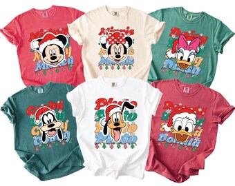 Comfort Colors®Custom Disney Very Merry Christmas Shirt, Custom Disney Christmas All Characters, Disney Family Christmas, Christmas Group