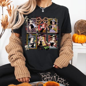 Princess Witches Halloween Shirt, Coquette Halloween Bow T-shirt, Snow White Ariel Jasmine Spooky Sweatshirt, Disneyland Pumpkin Season Tee