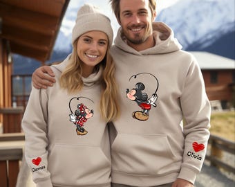 Disney Couple Mickey and Minnie Vintage Portrait Sweatshirt, Disney Couple Tee, Disneyland Family Matching Shirt, Mickey Minnie Matching Tee