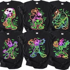 Comfort Colors®Neon Mickey Disney Halloween T-Shirt, Mickey’s Not So Scary Halloween 2025, Fun Bright Neon Halloween Shirt for Disney Fans