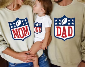 Custom First Birthday Football Family Sweatshirts, Football Theme Birthday Boy Shirt, Boys Birthday Shirt, First Birthday Shirt,1st Birthday