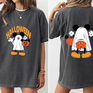Chemise couleurs confort Disney Mickey Halloween, sweat-shirt Mickey Ghost, chemise effrayante Mickey rétro, Mickey pas si effrayant, Disney Halloween