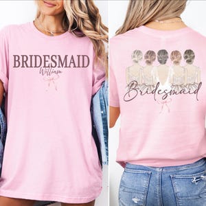 Custom Bride Bridesmaid Shirt, Comfort Colors, Bridal Party Gift, Wedding Day Getting Ready, Trendy Bachelorette Merch, Group Matching Tee