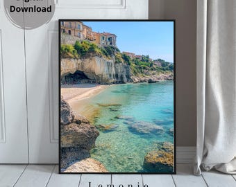 Italy tropea, travel print, italy, tropea, italy print, wall decor, poster travel, home decor, wall art, digital download