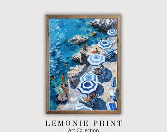 Italy painting, positano painting, amalfi painting, italian painting, textured painting, italy wall art, italian art,