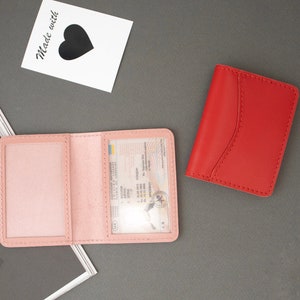 Gepersonaliseerde leren hoes, hoes voor rijbewijs, leren hoes voor identiteitsbewijs, identiteitskaarthouder, cadeau voor chauffeur, identiteitsbewijs-portemonnee, gegraveerde hoes, identiteitsbewijshouder