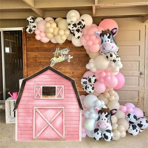 Pink Farm Big Decor CutOut, Barn, Animals Barnyard Ranch, Decor, Decoration Theme , Birthday Party, Party Stand Up Prop, Digital Download zdjęcie 3