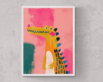 Crocodile Print, Animal Prints For Nursery , Safari Animal Nursery Prints, Kids room Prints, Safari Nursery Decor, Digital Printable Art
