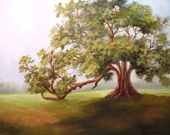 Big Oak Tree, landscape, oil-painting, Original,16x12 Barbara Haviland