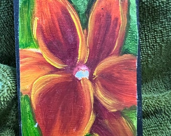 ACEO, Lily, oil painting, original, flower, demo, Barbara Haviland,