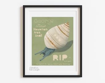 George The Loneliest Tree Snail digital print