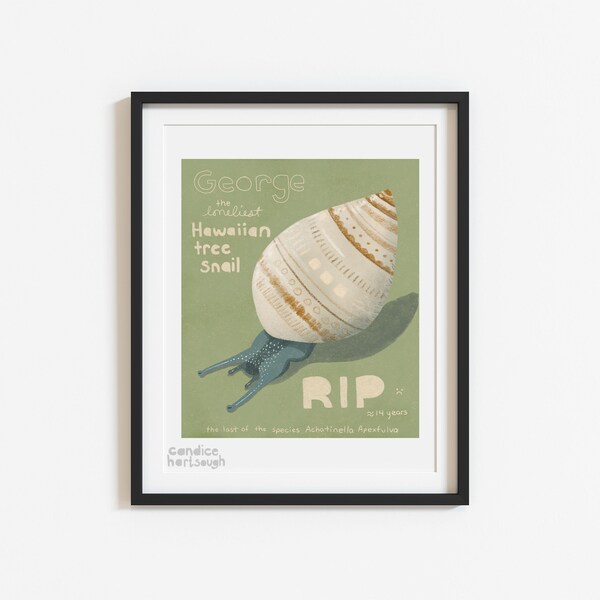 George The Loneliest Tree Snail digital print