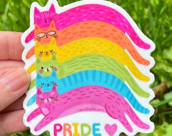 Rainbow Pride Cats vinyl sticker